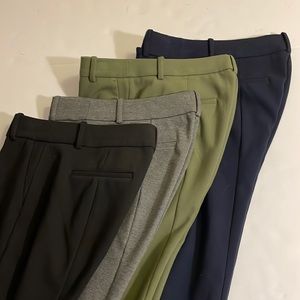 J Crew Cameron Cropped Pants Trousers Size 6, 4 PAIRS! Black, Gray, Navy, Olive